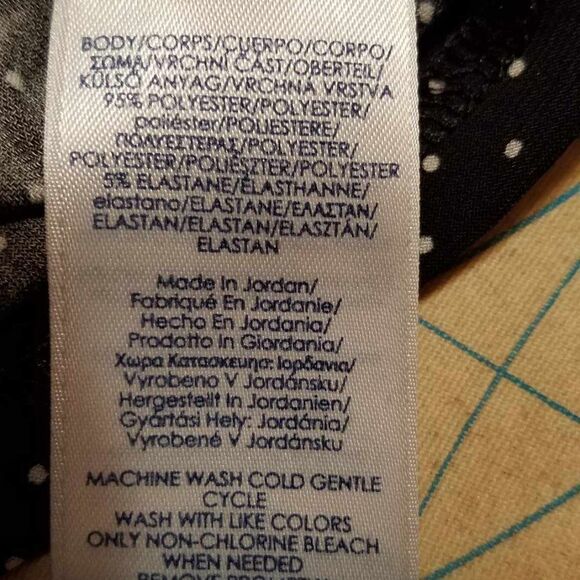 Chaps Black White Polka Dot Knit Top size 1X - Picture 8 of 8